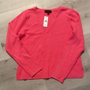 Women's Pink V-Neck Sweater Top -‎ Size M